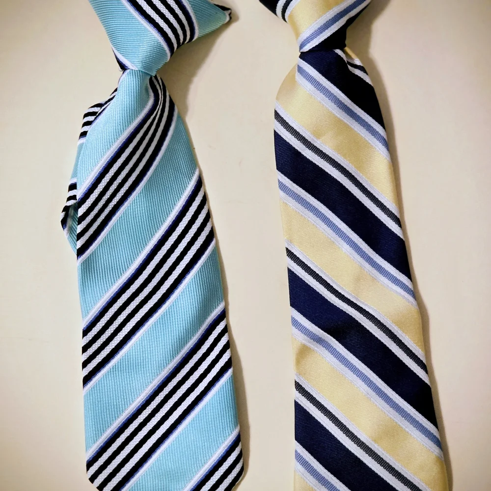 Kids Striped Blue and Yellow Ties Set